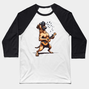 Dog Playing Guitar Singing Boerboel Bull Mastiff Baseball T-Shirt